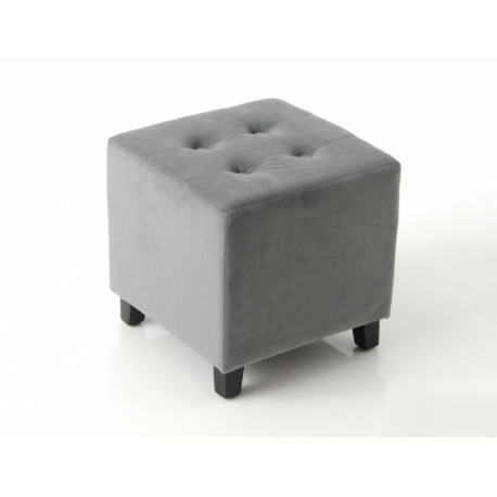 Pouf tabouret velours gris Pouf tabouret velours gris
