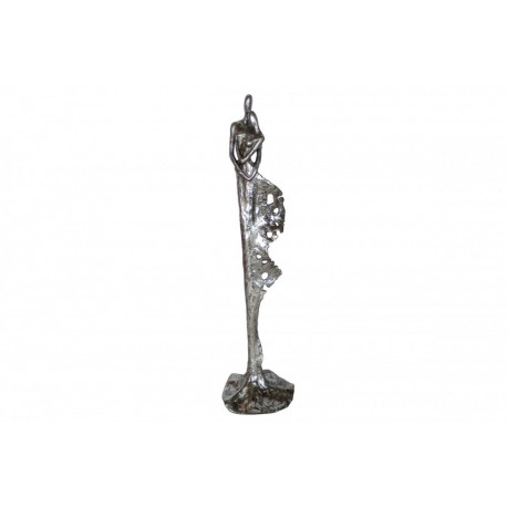 Statuette couple d'amoureux en résine argenté Statuette couple d'amoureux en résine argenté