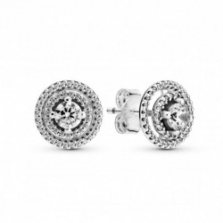 Pandora — Clous d'Oreilles Halo Double Scintillants