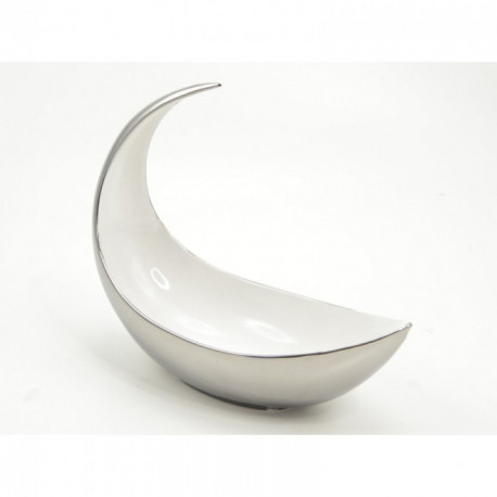 Coupe céramique blanc et argent design 27 cm LAURA Coupe céramique blanc et argent design 27 cm LAURA