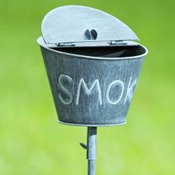 Cendrier de jardin sur pied "Smoke " en métal gris