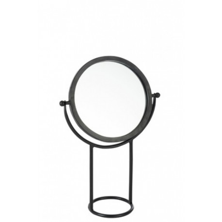 Miroir Sur Pied Rond Métal et Verre Noir Miroir Sur Pied Rond Métal et Verre Noir