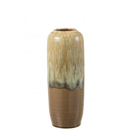 Vase Elise en céramique beige et marron