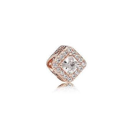 Charm Halo Scintillant Carre Rose PANDORA MOMENTS Charm Halo Scintillant Carre Rose PANDORA MOMENTS