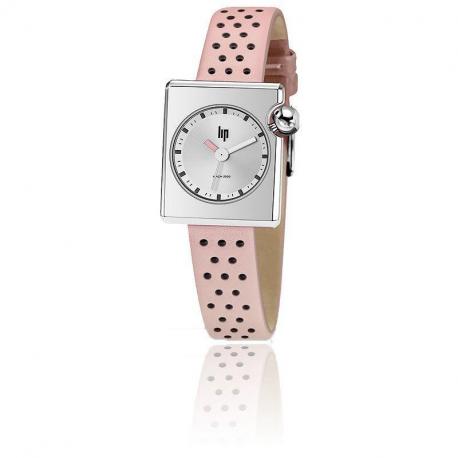 Montre Femme Mach 2000 Mini Argentée et Bracelet Cuir Rose LIP