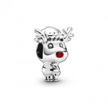 Charm Rudolph, le Renne au Nez Rouge Couleur Argent PANDORA MOMENTS Charm Rudolph, le Renne au Nez Rouge Couleur Argent PANDORA MOMENTS