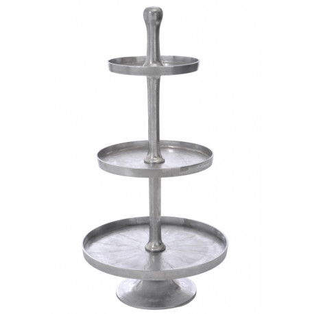 Plateau 3 Niveaux Rond Aluminium Mat Argent Plateau 3 Niveaux Rond Aluminium Mat Argent