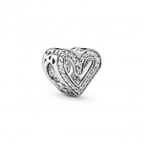 Charm Coeur Dessine Scintillant PANDORA MOMENTS Charm Coeur Dessine Scintillant PANDORA MOMENTS