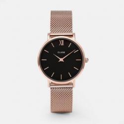 Montre Femme Minuit Bracelet Milanais Noir Cluse