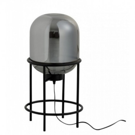 Lampe Sur Pied Sasha Verre/Metal Argent/Noir Small Lampe Sur Pied Sasha Verre/Metal Argent/Noir Small