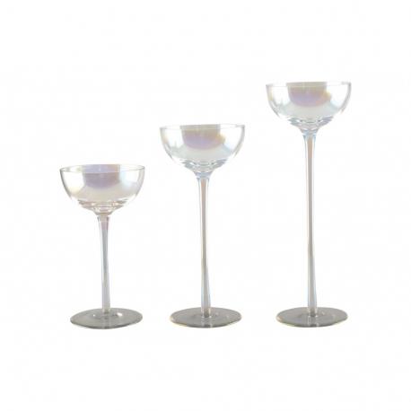 Bougeoirs photophore nacre lot de 3