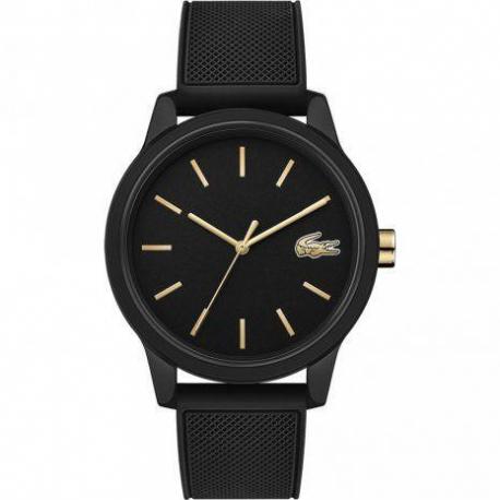 Montre Homme 12.12 LACOSTE, silicone noir