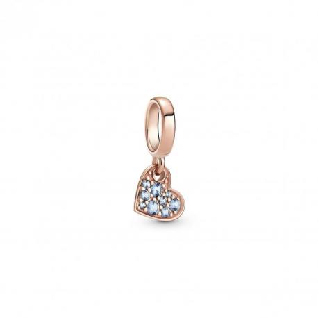 Charm Pendant Cœur Incliné Pavé Bleu Clair PANDORA ME Charm Pendant Cœur Incliné Pavé Bleu Clair PANDORA ME