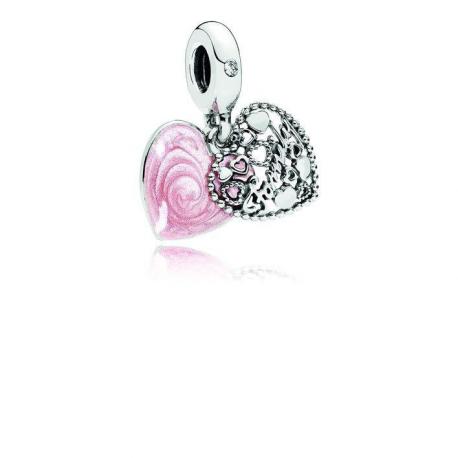 Charm Pendant Coeur L'amour est le Ciment de la Famille PANDORA MOMENTS Charm Pendant Coeur L'amour est le Ciment de la Famille PANDORA MOMENTS