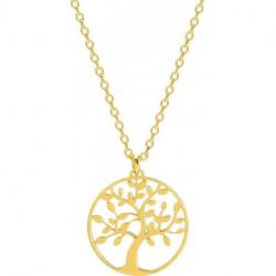 Collier Femme Plaqué Or Jaune Collection Arbre de Vie