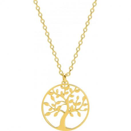 Collier Femme Plaqué Or Jaune Collection Arbre de Vie