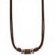 Collier Vintage Casual Homme en Cuir Marron et Acier Fossil