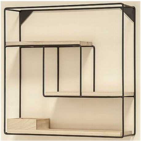 Étagère murale en bois et métal Tjorge 40 x 40 cm Étagère murale en bois et métal Tjorge 40 x 40 cm