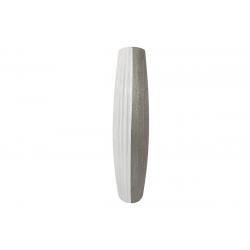 Vase Bicolore blanc et argent stries