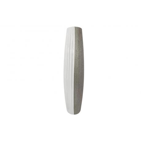 Vase Bicolore blanc et argent stries Vase Bicolore blanc et argent stries