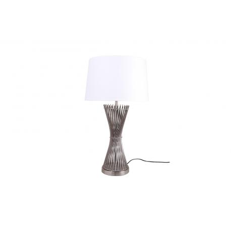 Lampe Lignes Spirale argent et blanc Lampe Lignes Spirale argent et blanc