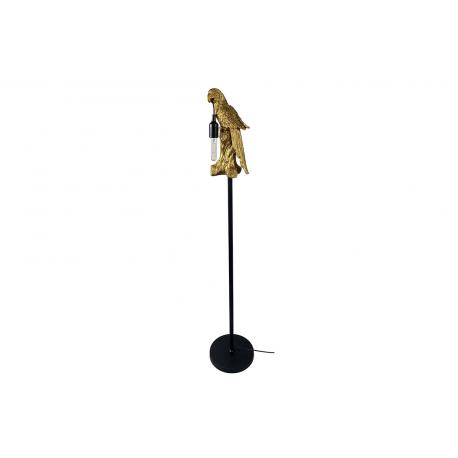 Lampadaire perroquet or et noir