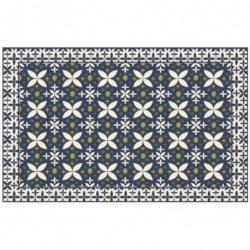 Tapis marguerite bleu en Vinyle PVC 120 x180 cm