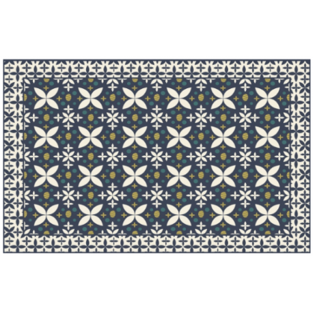 Tapis marguerite bleu en Vinyle PVC 120 x180 cm