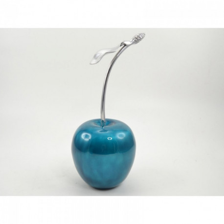 Statuette cerise bleu en aluminium laqué SANTORIN Statuette cerise bleu en aluminium laqué SANTORIN