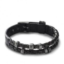 Bracelet Homme Casual Cuir Noir Fossil