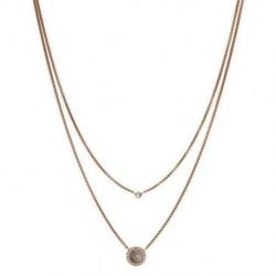 Collier Femme Rosé Double Rangs Fossil