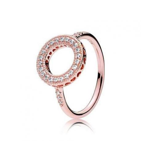 Bague Halo Coeurs PANDORA Couleur Rose et Pierres Oxydes de zirconium Taille 56 Bague Halo Coeurs PANDORA Couleur Rose et Pierres Oxydes de zirconium Taille 56