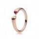 Bague Authentic CØur Couleur Rose et Pierres Oxydes de zirconium Taille 54