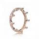 Bague Couronne Scintillante Couleur Rose et Pierres Oxydes de zirconium Taille 50
