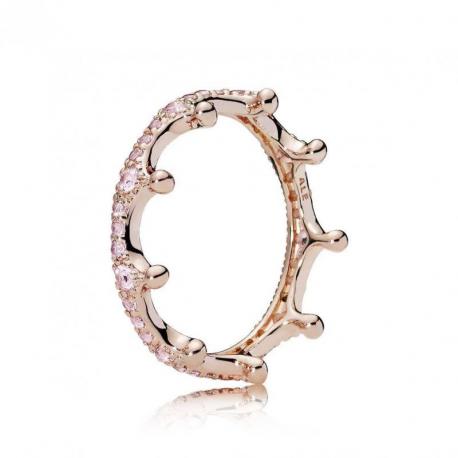Bague Couronne Scintillante Couleur Rose et Pierres Oxydes de zirconium Taille 54 Bague Couronne Scintillante Couleur Rose et Pierres Oxydes de zirconium Taille 54