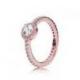 Bague Elegance Classique Couleur Rose et Pierres Oxydes de zirconium Taille 52
