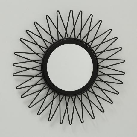 Miroir "Naima "en métal noir