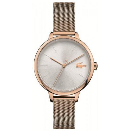 Montre Femme CANNES Lacoste, acier PVD Rose cadran argente Montre Femme CANNES Lacoste, acier PVD Rose cadran argente