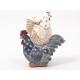 Statuette coq , poule ,poussin Cottage