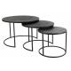 Table Gigogne texture jute aluminium noir