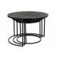 Table Gigogne texture jute aluminium noir