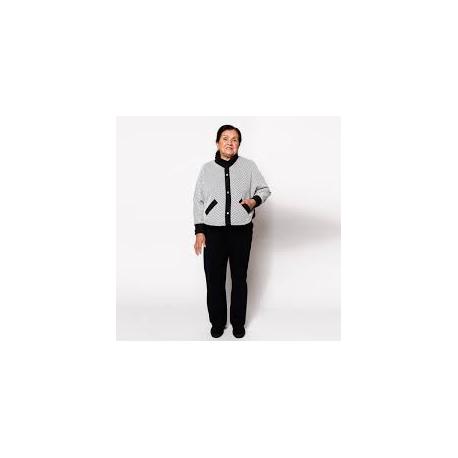 PONCHO MARLEY - MOTIF GRIS CLAIR/NOIR