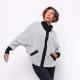 PONCHO MARLEY - MOTIF GRIS CLAIR/NOIR