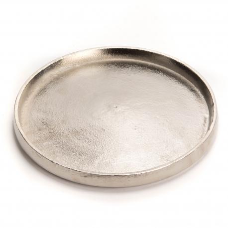 Plateau rond en aluminium argenté Plateau rond en aluminium argenté