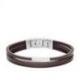 Bracelet Casual Homme en Cuir Couleur Marron Multi-liens Fossil