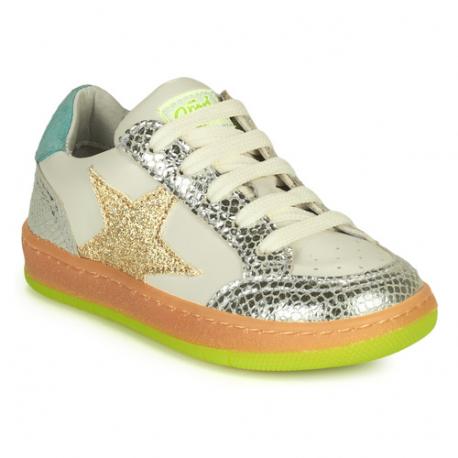 Baskets basses blanches blanc argent Hermine Baskets basses blanches blanc argent Hermine