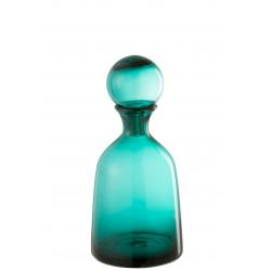 Carafe en verre turquoise