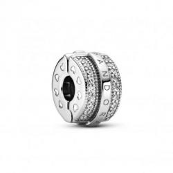 Charm Clip Lignes Pave & Logo Scintillant PANDORA MOMENTS