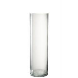 Vase cylindre en verre transparent