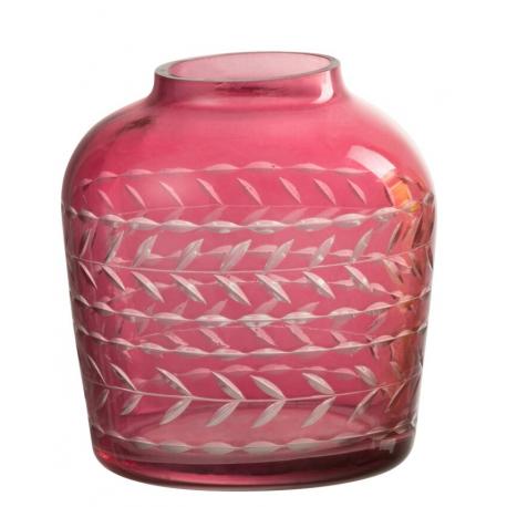 Vase ciselé en verre coloré